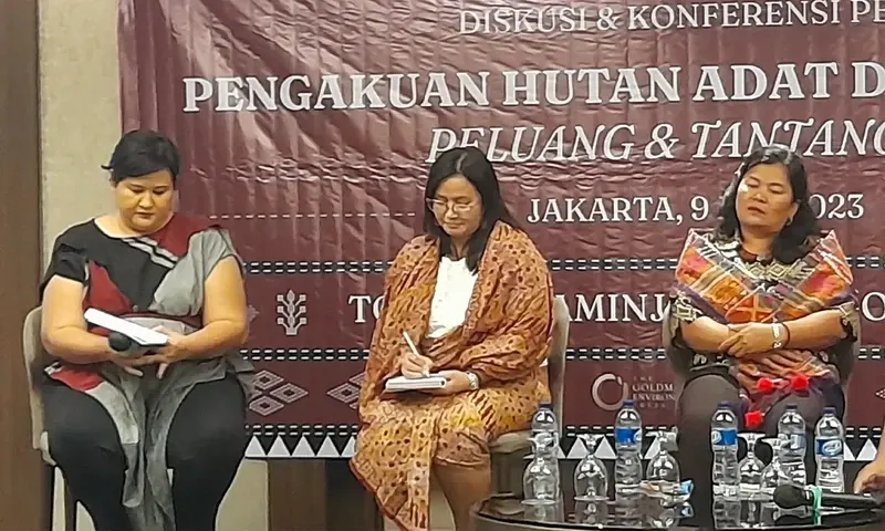 Direktur Kelompok Studi dan Pengembangan Prakarsa Masyarakat (KSPPM), Delima Silalahi angkat bicara soal kasus sengketa tanah adat yang terjadi di Sumatra Utara (Sumut) pada Selasa, 9 Mei 2023. (Foto: PARBOABOA/Hasanah)