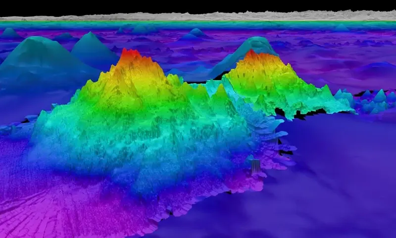 Gunung bawah laut terbesar dari empat gunung bawah laut yang baru-baru ini ditemukan oleh para ahli Schmidt Ocean Institute (Foto: Schmidt Ocean Institute)