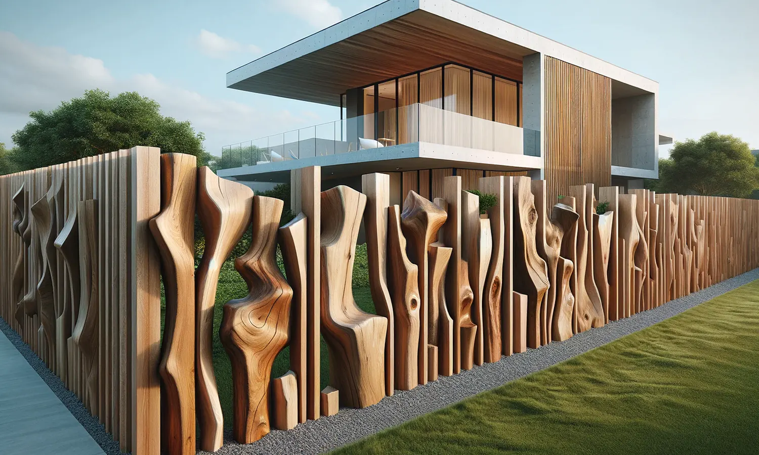 Inspriasi desain pagar kayu unik untuk rumah minimalis (Foto: PARBOABOA/Wanovy Hutapea)