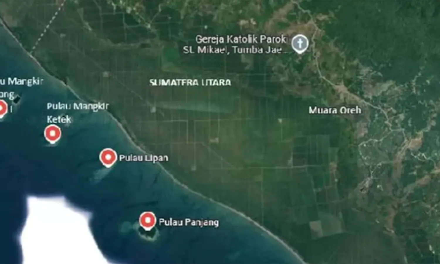 Kemendagri mengungkap fakta terkait polemik empat pulau yang kini jadi rebutan Provinsi Sumatera Utara (Sumut) dan Provinsi Aceh. (Foto : Googlemaps)