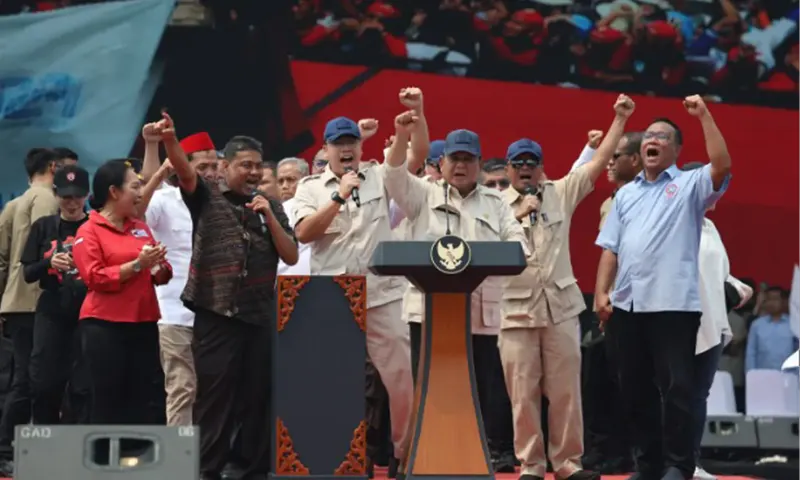 Presiden Prabowo Subianto Menghadiri Peringatan Hari Buruh Internasional (May Day) 2025 di Lapangan Monumen Nasional (Monas), Jakarta Pusat. (Foto: Instagram/@prabowo)
