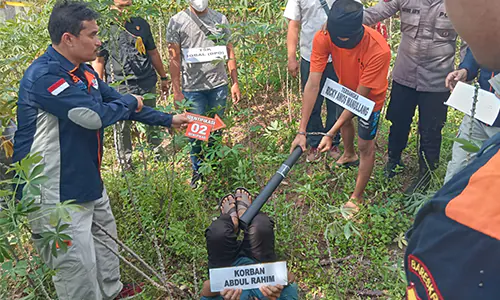 Polres Tebing Tinggi Gelar Rekonstruksi Penganiayaan Abdul Rahim, 23 AdeganÂ Diperagakan