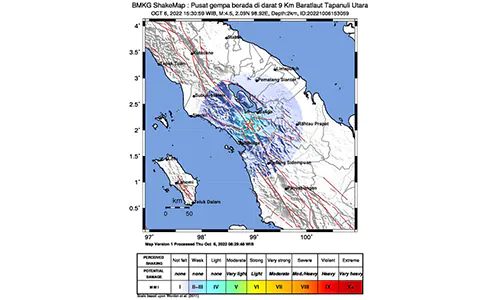 Gempa Magnitudo 4,5 Kembali Guncang Taput, Toba dan Sibolga